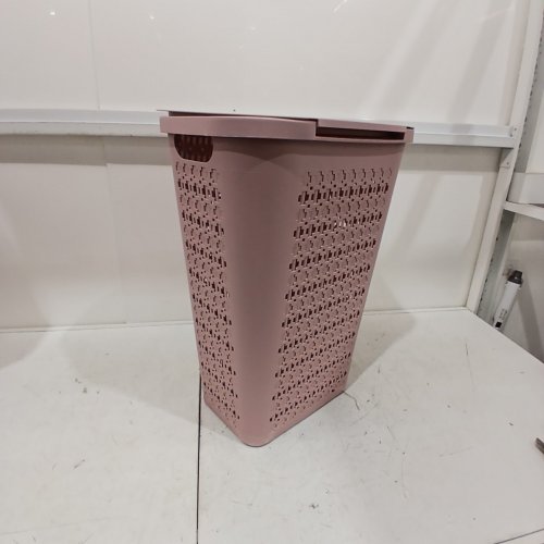 MIND READER SLIM LAUNDRY HAMPER WITH LID - 60L - PINK image 5