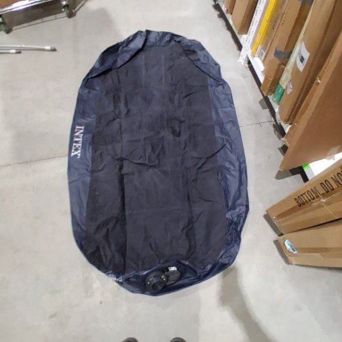 INTEX DURA-BEAM PLUS SELF-INFLATING/DEFLATING AIR MATTRESS WITH BUILT-IN PILLOW & ELECTRIC AIR PUMP - TWIN 16.5" X 39" X 75" - DARK GREY/ BLACK (MODEL: AP619D/64121ED) image 4