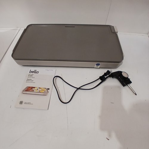 BELLA ELECTRICAL GRIDDLE WITH WARMING TRAY - 22" X 12" - OATMILK (MODEL: 2781607) image 3