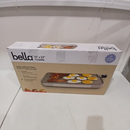 BELLA ELECTRICAL GRIDDLE WITH WARMING TRAY - 22" X 12" - OATMILK (MODEL: 2781607) image 6