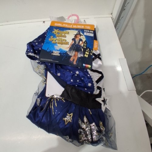 2PC GIRLS PALAMON MIDNIGHT WITCH COSTUME - MEDIUM 8/10 - BLUE/SILVER/GOLD (STYLE: 40971) image 2