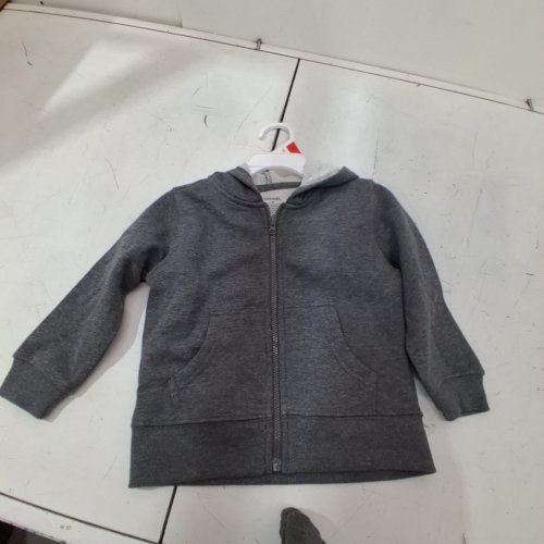 BOYS GEORGE ZIP-FRONT HOODED SWEATSHIRT -2T - CHARCOAL GRAY image 2