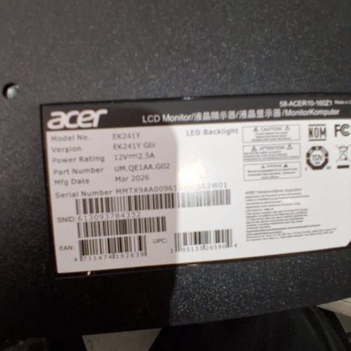 ACER EK1 SERIES FHD MONITOR - 23.8'' - BLACK (MODEL:EK241Y) image 6
