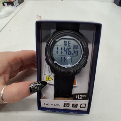 MENS GEORGE DIGITAL SPORTS WATCH WITH SILICONE BAND - 45 MM- BLACK (MODEL; WCCMD46) image 3