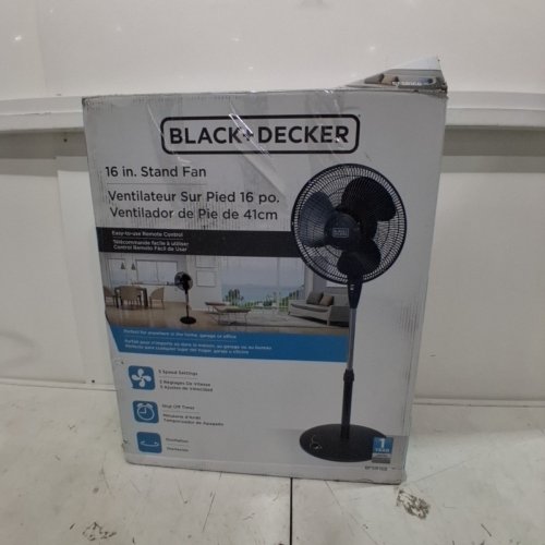 BLACK AND DECKER STAND OSCILLATING FAN WITH REMOTE - 16" - BLACK image 6