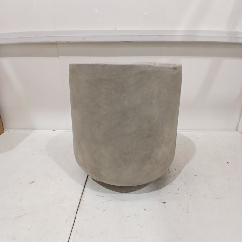 KANTE LARGE ROUND CURVED WEATHERED CONCRETE PLANTER - 16.5" DIA - BUFF CONCRETE (RF2015022B-C80021-2) image 3