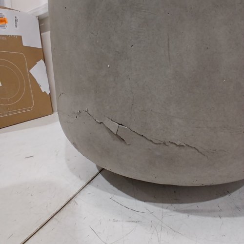 KANTE LARGE ROUND CURVED WEATHERED CONCRETE PLANTER - 16.5" DIA - BUFF CONCRETE (RF2015022B-C80021-2) image 5