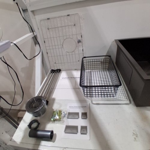SMALL UNDERMOUNT STAINLESS STEEL SINK FOR OUTDOOR RV LAUNDRY - 21"X16" - BLACK (MODEL: ZY003B2116) image 3