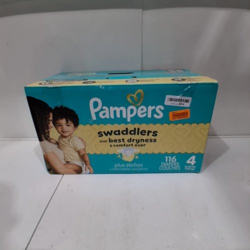 116PK PAMPERS SWADDLERS DIAPERS - size 4 image 3