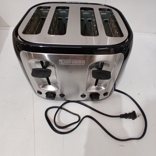 BLACK + DECKER WIDE SLOT TOASTER - 4-SLICE - SILVER/BLACK (MODEL: TR1478BD) image 3