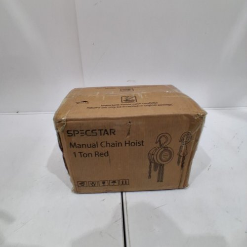 SPECSTAR MANUAL HAND CHAIN BLOCK HOIST WITH 2 HOOKS - 1 TON CAPACITY - 10FT CHAIN - RED/BLACK (MODEL: VH451-RE) image 3