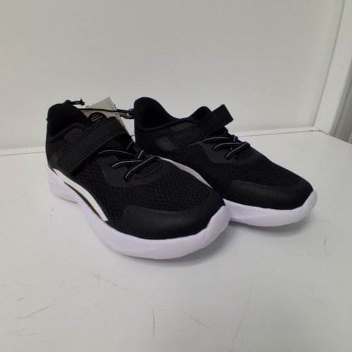 ATHLETIC WORKS BOYS' MICA SNEAKERS- SIZE 12- BLACK & WHITE image 2