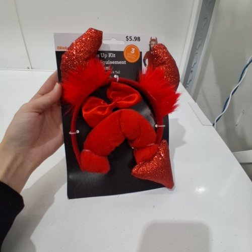 3PC GIRL'S DEVIL DRESS UP KIT - OSFM - RED (ITEM: WMCA18004-B) image 2