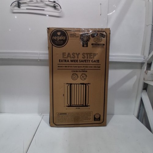 REGALO EASY STEP EXTRA WIDE METAL SAFETY GATE - 30" X 29" TO 49" - PLATINUM GREY (MODEL: 1164EPDS) image 3