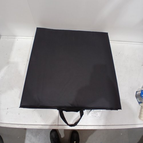 TRI-FOLD FAUX LEATHER GYM EXERCISE MAT - 6FT X 2FT - BLACK image 3