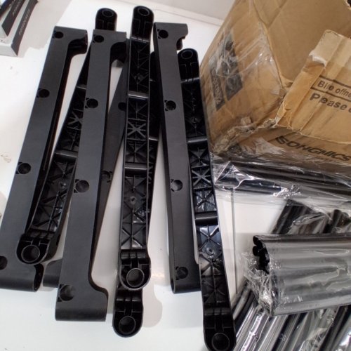 SONGMICS FREESTANDING CLOSET ORGANIZER WITH SHELVES & HANGING RODS - 71.7"X71.7"X16.9" - BLACK (MODEL: RYG037B02) image 5