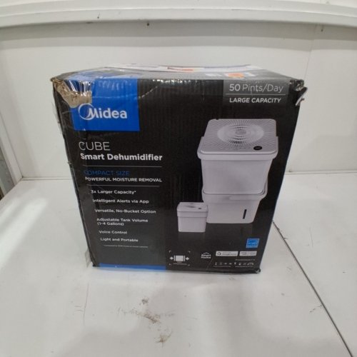MIDEA CUBE 50 PINT SMART WIFI DEHUMIDIFIER WORKS WITH GOOGLE HOME AND ALEXA - 16"X15"X17" - WHITE (MODEL: MAD50S1QWT-A) image 5