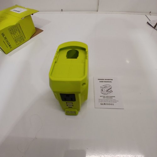 LIVOWALNY POWER INVERTER WITH AC OUTLET, USB PORTS - FOR RYOBI 18V BATTERY - 200W - TOOL ONLY - GREEN image 3