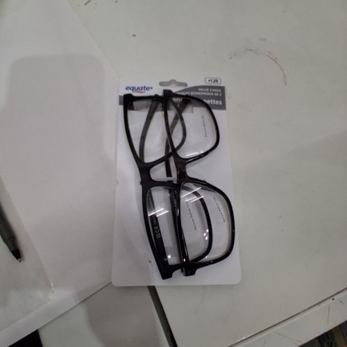 2PK ADULTS EQUATE READING GLASSES - +1.25 - BLACK/BROWN image 3