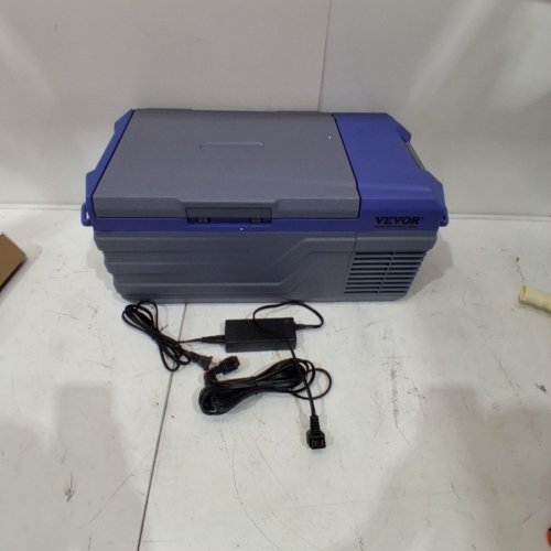 VEVOR 12V PORTABLE SINGLE ZONE CAR REFRIGERATOR - 15L - BLUE/GREY - (MODEL: NL15) image 3