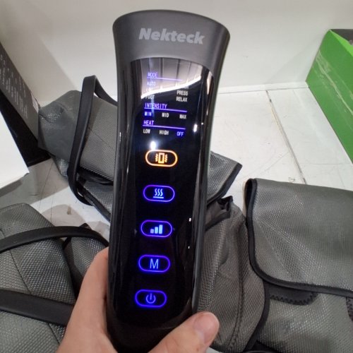 UNISEX NEKTECK LEG MASSAGER FOR CIRCULATION & PAIN RELIEF WITH AIR COMPRESSION FOOT CALF THIGH MASSAGER WITH 2 HEAT & 3 VIBRATION FUNCTIONS WITH 6 MODES 3 INTENSITIES - BLACK/GRAY - (MODEL: FE-7208) image 2