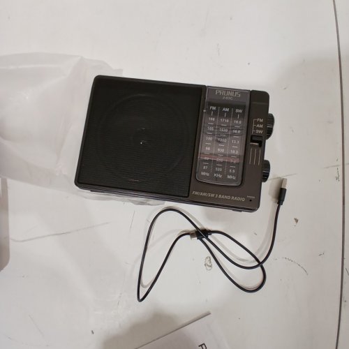 PRUNUS AM FM RADIO PORTABLE USB OR AA-BATTERY - EXCELLENT SOUND, 19.5 ANT RECEPETION - LARGE TUNING KNOBS - BLACK (MODEL: J-03C) image 2