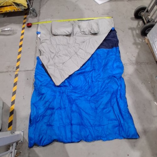 DOUBLE SLEEPING BAG FOR ADULTS WITH 2 PILLOWS - 54" X 76" - BLUE image 2
