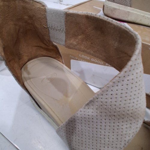 WOMENS DR SCHOLLS SHEENS WEDGE SANDAL - SIZE 10M - OYSTER (STYLE:‎ G2667F1) image 5