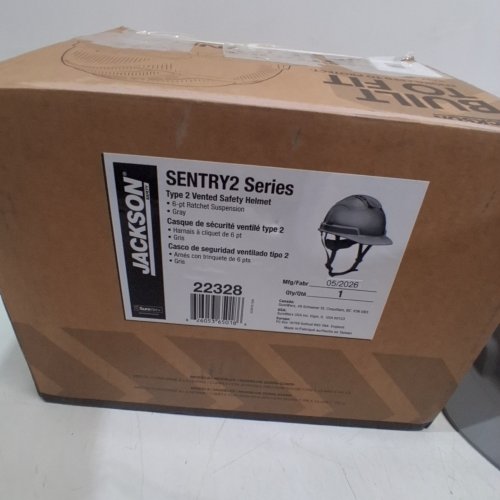 JACKSON SENTRY2 TYPE 2 VENTED SAFETY HELMET - 6-POINT RATCHET SUSPENSION - GREY (STYLE: 22328) image 2
