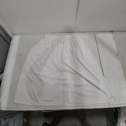 WOMEN'S GATHERED SLIP-ON- SKIRT WITH ADJUSTABLE WAIST SIZE - OSFM - WHITE image 2