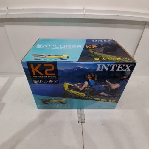 INTEX EXPLORER K2 2-PERSON INFLATABLE KAYAK SET WITH ALUMINUM OARS & PUMP - YELLOW (MODEL: 68307EP) image 7