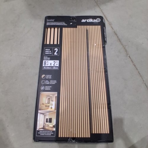 2PK ARTIKA SONOFOLD SLATTED WALL PANELS - 8FTX2FT - OAK AND BLACK FINISH (MODEL: 96RAT-SF-C10ABL/1949121) image 4