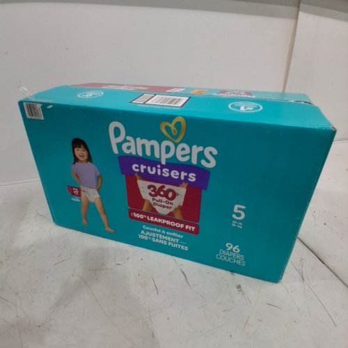 96PK PAMPERS PULL ON CRUISERS 360° 100% LEAKPROOF FIT DISPOSABLE BABY DIAPERS - SIZE 5 (27LBS+) image 2