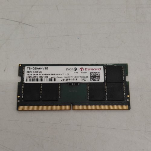 TRANSCEND 32GB DDR5 SODIMM MEMORY MODULE 4800MHZ (MODEL: TS4GSA64V8E) image 2