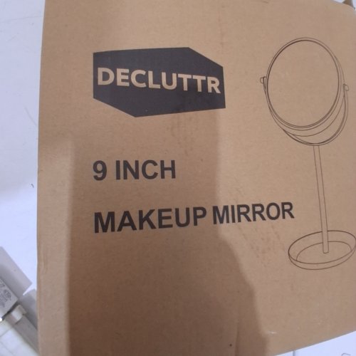 DOUBLE-SIDED MAKEUP MIRROR WITH ZOOM - 9" - BLACK image 2
