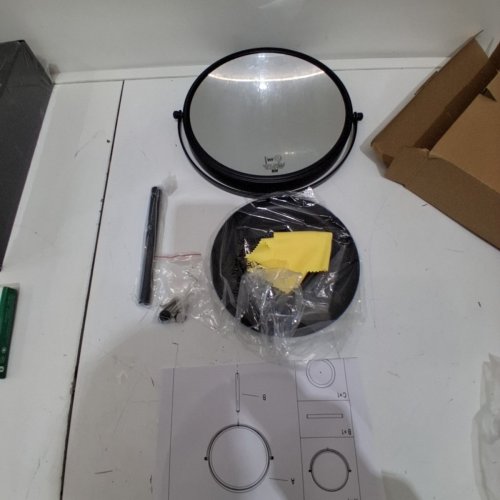 DOUBLE-SIDED MAKEUP MIRROR WITH ZOOM - 9" - BLACK image 3