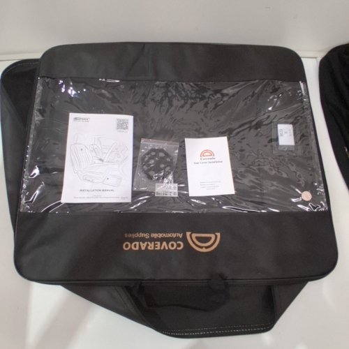 COVERADO UNIVERSAL FIT WATERPROOF FRONT SEAT LEATHERETTE CAR SEAT PROTECTOR FOR MOST CARS - BLACK (MODEL: SCU031) image 3