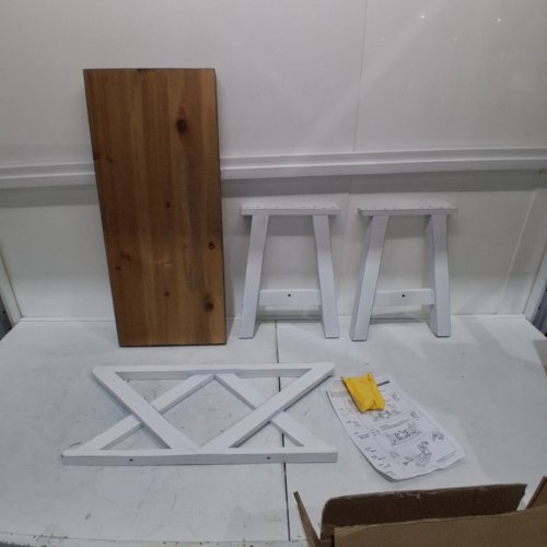 WNUTREES FARMHOUSE SOLID WOOD RUSTIC ENTRYWAY BENCH - 31" - WHITE (MODEL: FZCY010WT) image 3