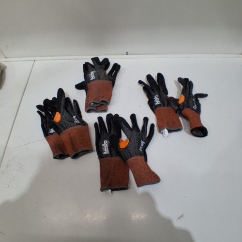 4PR WORKTUFF CUT-RESISTANT GLOVES - LARGE - BLACK / BROWN (MODEL: 1966284) image 2