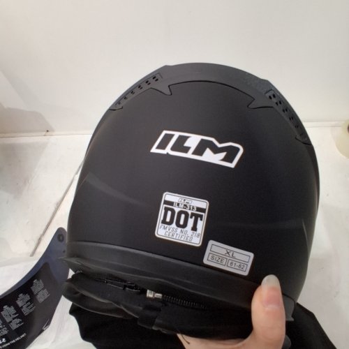 ILM FULL FACED MOTORCYCLE HELMET WITH REMOVABLE NECK SCARF AND TINTED VISOR, MATTE BLACK - XL (MODEL: ILM-313) image 2