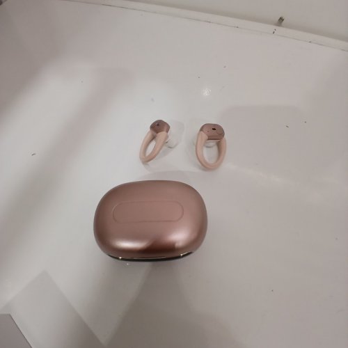 WIRELESS BLUETOOTH EARBUDS WITH EARHOOKS - IN EAR HEADPHONES WITH 80HRS PLAYBACK, LED DISPLAY CHARGING CASE, NOISE CANCELLING, IPX7 WATERPROOF - PINK (MODEL: BX30) image 3