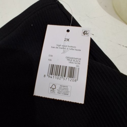 WOMENS HIGH WAIST SWIM BOTTOM - 2XL - BLACK (STYLE: GRS68054PDR) image 2