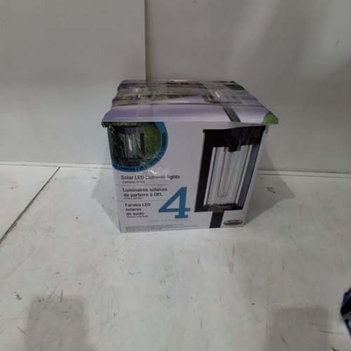 4PK GTX NATURALLY SOLAR POWERED 25LM PATHWAY LIGHTS - 4"X4"X23"- BLACK (MODEL: 1937955) image 6