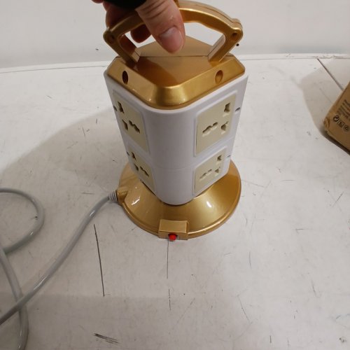 SDNALL TOWER POWER STRIP WITH 8 AC OUTLETS & 3 USB PORTS - 6.6FT EXTENSION CORD & SURGE PROTECTOR FOR HOME USE - 12.4" X 6.6" - WHITE/GOLD image 9