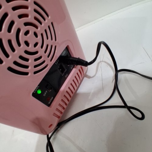 REEMIX 6 CAN MINI FRIDGE WITH HANDLE AND WARMER FOR COSMETICS - 4L - PINK - (MODEL: KM-14) image 2