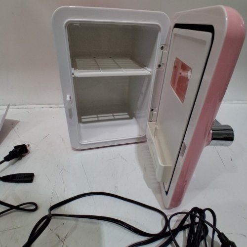 REEMIX 6 CAN MINI FRIDGE WITH HANDLE AND WARMER FOR COSMETICS - 4L - PINK - (MODEL: KM-14) image 4