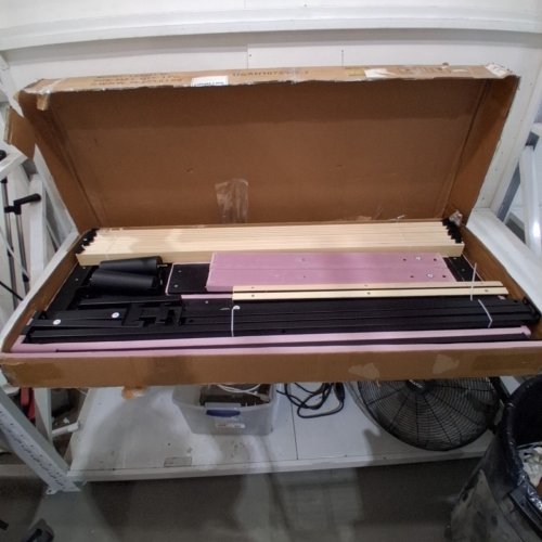 ALLEWIE VELVET UPHOLSTERED WOODEN PLATFORM BED FRAME - FULL - PINK - (MODEL: LE6091-1F) image 4