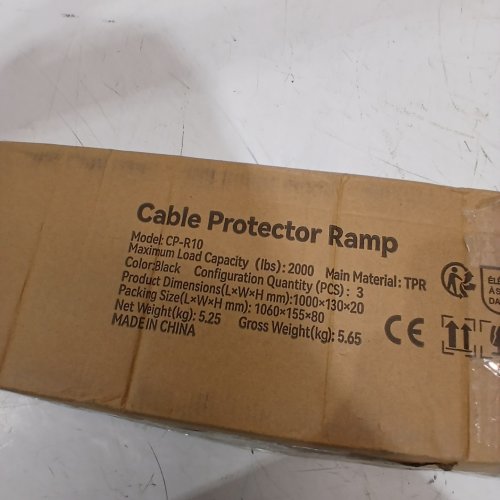 3PK VEVOR HEAVY DUTY RUBBER CABLE PROTECTOR RAMP - 39" X 5" X 1" - 12000LB MAX - YELLOW/BLACK - (MODEL:CP-R10) image 2