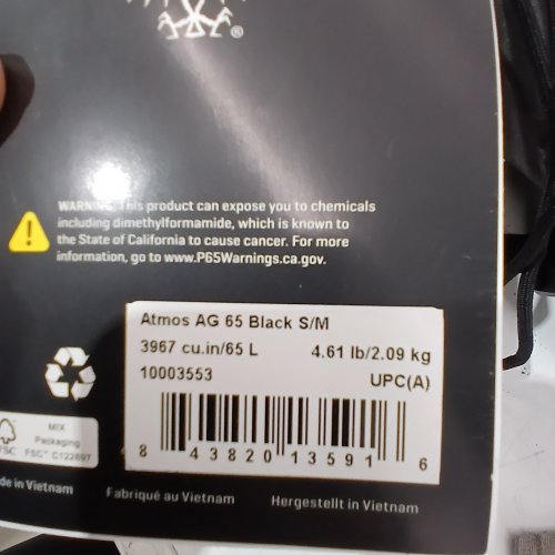 OSPREY ROOK HIKING BACKPACK - 65L - BLACK image 5