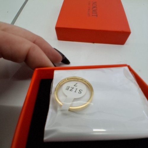 ADULTS NOKMIT FINE JEWELRY WEDDING BAND RING - SIZE 7 / 2 MM - 1/20 14 K GOLD (ITEM: X003F0010F) image 3